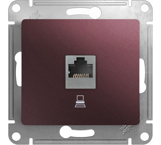 Розетка компьютерная Systeme Electric ( Schneider Electric) Glossa, rj45 кат.5e, механизм, баклажановый GSL001181K 5 шт 53606481274750 1