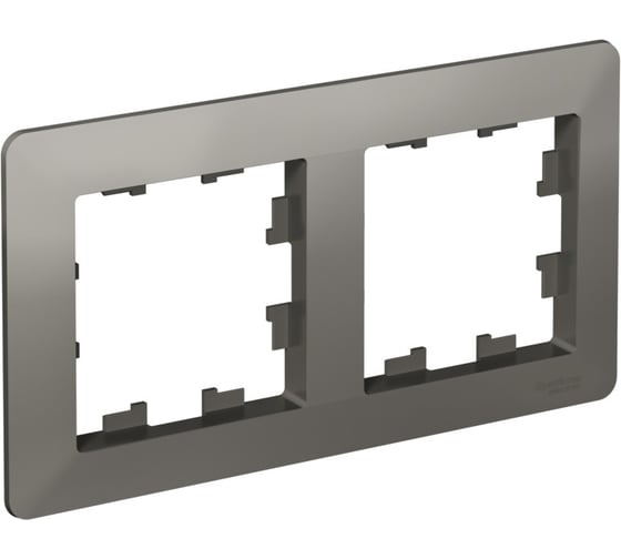 2-постовая рамка Systeme Electric ATLASDESIGN AIR сталь/дымчатый черный ATN220902 5 шт 4690201041207 1