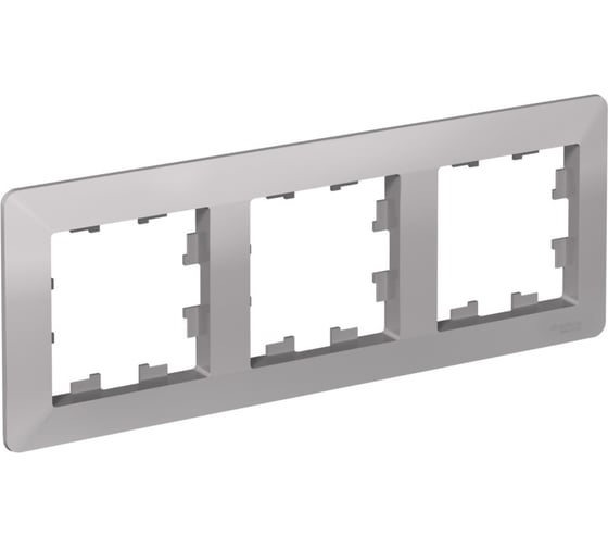 3-постовая рамка Systeme Electric ATLASDESIGN AIR алюминий/дымчатый черный ATN220303 5 шт 4690201041368 1