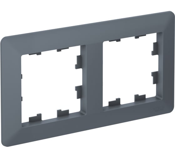 2-постовая рамка Systeme Electric ATLASDESIGN AIR грифель/дымчатый черный ATN220702 5 шт 4690201041160 1