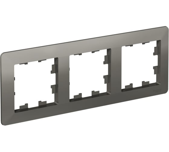3-постовая рамка Systeme Electric ATLASDESIGN AIR сталь/дымчатый черный ATN220903 5 шт 4690201041498 1