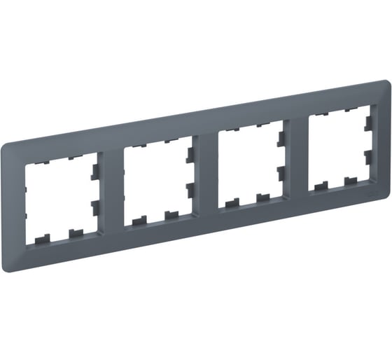 4-постовая рамка Systeme Electric ATLASDESIGN AIR грифель/дымчатый черный ATN220704 5 шт 4690201041733 1