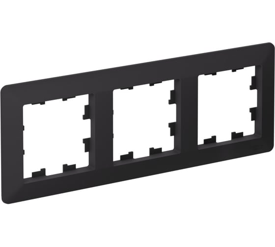 3-постовая рамка Systeme Electric ATLASDESIGN AIR карбон/дымчатый черный ATN221003 5 шт 4690201041511 1