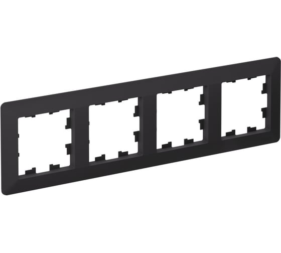 4-постовая рамка Systeme Electric ATLASDESIGN AIR карбон/дымчатый черный ATN221004 5 шт 4690201041795 1