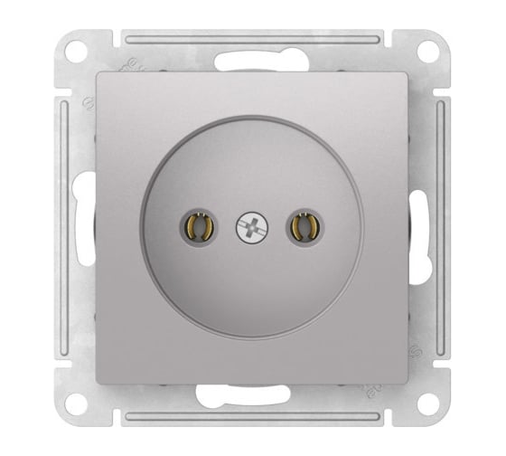 Механизм розетки Systeme Electric ATLASDESIGN без заземления, без шторок, 16А, быстрозажимные клеммы, алюминий ATN000341S 10 шт 13606482107936 1