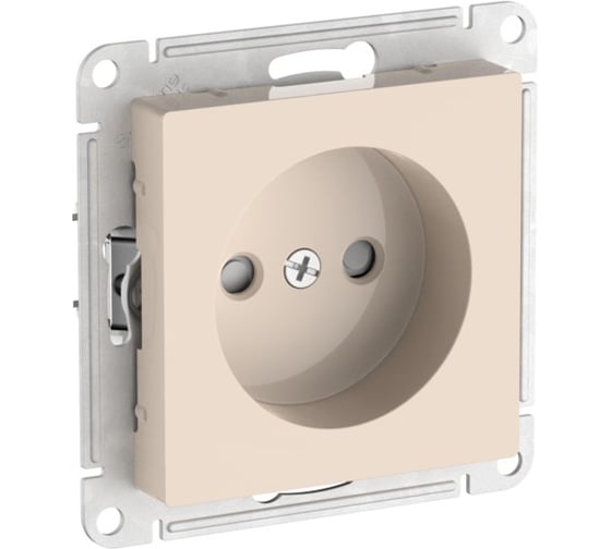 Механизм розетки Systeme Electric ATLASDESIGN без заземления, со шторками, 16А, быстрозажимные клеммы, бежевый ATN000249S 20 шт 13606482108452 1