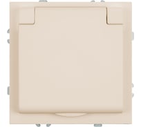 Розетка STEKKER 1-местная с крышкой с защ. штор, с/з, 250В, 16А, серия Эмили, RST16-5112-08, кашемир, soft touch, 49907