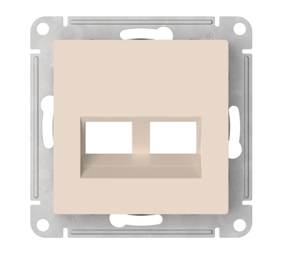 Накладка Systeme Electric Atlasdesign двойная для информационных функций типа Keystone, БЕЖЕВЫЙ ATN000290 10 шт 4690201059486 1