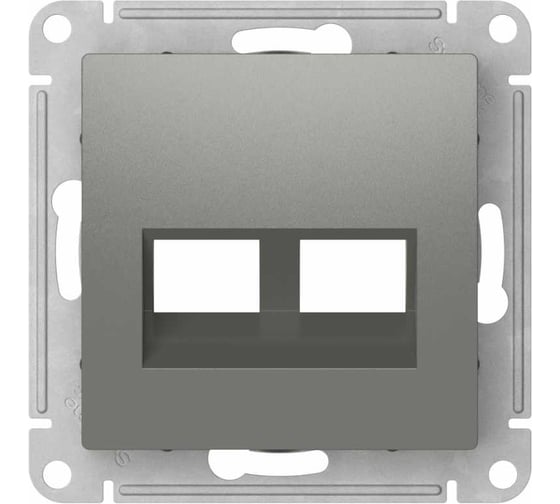 Накладка Systeme Electric Atlasdesign двойная для информационных функций типа Keystone, СТАЛЬ ATN000990 5 шт 4690201059554 1