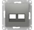 Накладка Systeme Electric Atlasdesign двойная для информационных функций типа Keystone, СТАЛЬ ATN000990 5 шт 4690201059554 1