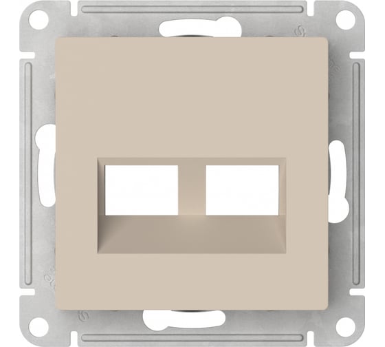 Накладка Systeme Electric Atlasdesign двойная для информационных функций типа Keystone, ПЕСОЧНЫЙ ATN001290 5 шт 4690201059585 1
