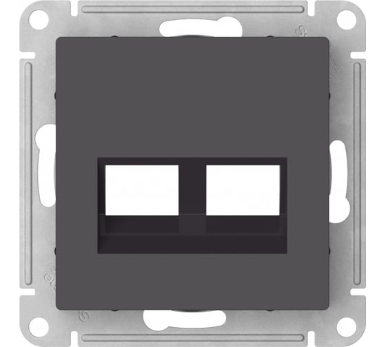 Накладка Systeme Electric Atlasdesign двойная для информационных функций типа Keystone, БАЗАЛЬТ ATN001490 5 шт 4690201059608 1