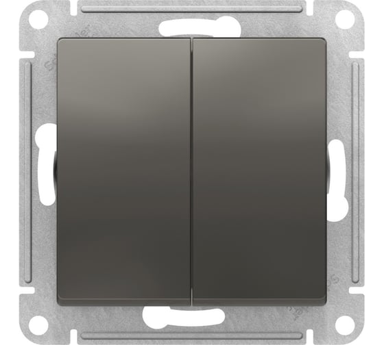 Перекрестный переключатель Systeme Electric Atlasdesign сталь, 2-клавишный, 2 x сх. 7, 10ах, механизм ATN000973 5 шт 4690201021827 1