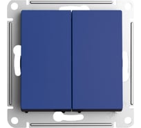 Переключатель Systeme Electric Atlasdesign аквамарин 2-клавишный, перекрестный, 2 x сх. 7, 10ах, механизм ATN001173 5 шт 4690201021865