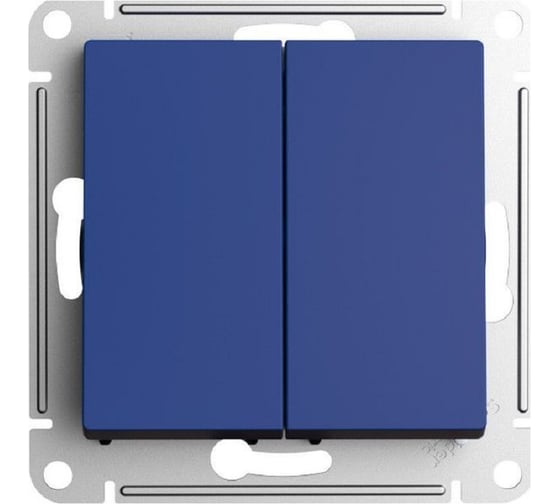 Переключатель Systeme Electric Atlasdesign аквамарин 2-клавишный, перекрестный, 2 x сх. 7, 10ах, механизм ATN001173 5 шт 4690201021865 1