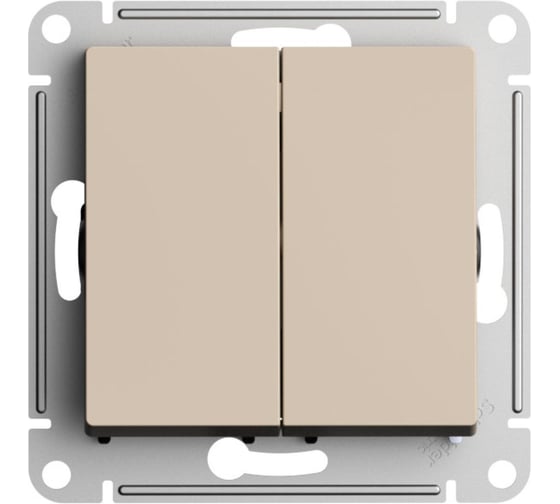 Перекрестный переключатель Systeme Electric Atlasdesign песочный, 2-клавишный, 2 x сх. 7, 10ах, механизм ATN001273 5 шт 4690201021889 1