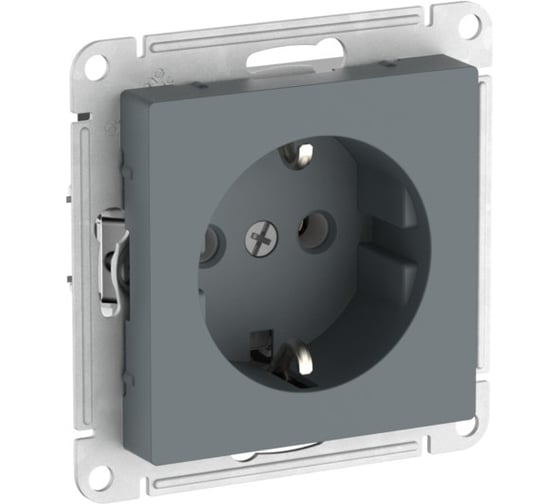 Розетка Systeme Electric ATLASDESIGN с заземлением, 16А, мех., быстрозажим. клем., ГРИФЕЛЬ ATN000743S 10 шт 13606482108070 1
