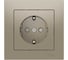 Розетка Systeme Electric ATLASDESIGN с заземлением, со шторками, 16А, в сборе, быстрозажим. клем., ШАМПАНЬ ATN000544S 10 шт 13606482108155 2