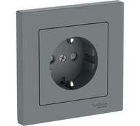 Розетка Systeme Electric ATLASDESIGN с заземлением, со шторками, 16А, в сборе, быстрозажим. клем., ГРИФЕЛЬ ATN000744S 10 шт 13606482108179