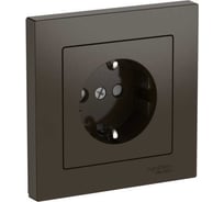 Розетка Systeme Electric ATLASDESIGN с заземлением, со шторками, 16А, в сборе, быстрозажим. клем., МОККО ATN000644S 10 шт 13606482108162