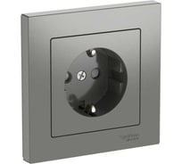 Розетка Systeme Electric ATLASDESIGN с заземлением, со шторками, 16А, в сборе, быстрозажим. клем., СТАЛЬ ATN000944S 5 шт 13606482108193