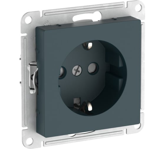 Розетка Systeme Electric ATLASDESIGN с заземлением, со шторками, 16А, механизм, быстрозажим. клем., ИЗУМРУД ATN000845S 5 шт 13606482108285 1