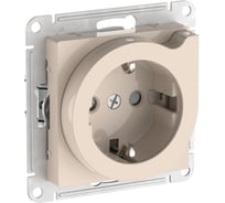Розетка Systeme Electric ATLASDESIGN с заземлением, со шторками с выталк., 16А, мех., быстрозажим. клем., БЕЖЕВЫЙ ATN000247S 15 шт 13606482108438