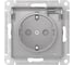 Розетка Systeme Electric ATLASDESIGN AQUA с заземлением, со шторками, с прозрачной крышкой, 16А, IP44, мех., быстрозажим. клем., алюминий ATN440346S 10 шт 4690201023289 2