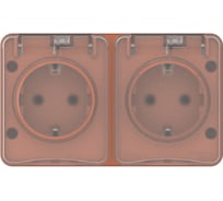 Розетка Systeme Electric ATLASDESIGN PROFI IP54 О/У двойная с заземлением, со шторками, 16А, ТЕРРАКОТОВЫЙ ATN547026 6 шт 4690201045700