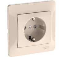 Розетка Systeme Electric GLOSSA с заземлением, со шторками, 16А, в сборе, быстрозажим. клем., БЕЖЕВЫЙ GSL000244S 15 шт 13606482110394