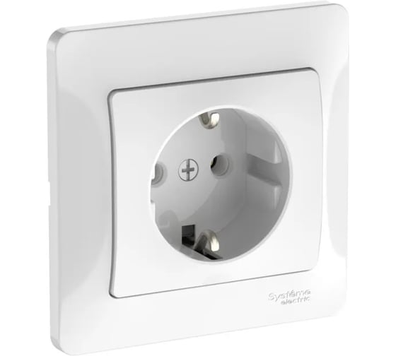 Розетка Systeme Electric GLOSSA с заземлением, 16А, в сборе, быстрозажим. клем., БЕЛЫЙ GSL000142S 15 шт 13606482110103 1
