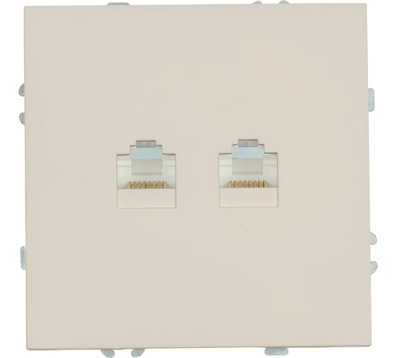Розетка STEKKER компьютерная 2-местная RJ-45, механизм, серия Эмили, RST00-5111-08, кашемир, soft touch, 49900