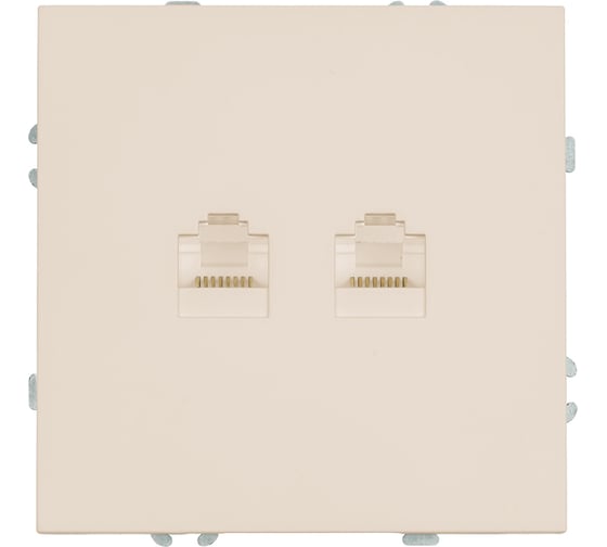 Розетка STEKKER компьютерная 2-местная RJ-45, механизм, серия Эмили, RST00-5111-08, кашемир, soft touch, 49900