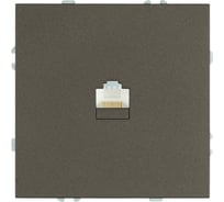 Розетка STEKKER компьютерная 1-местная RJ-45, механизм, серия Эмили, RST00-5117-09, антрацит, soft touch, 49925