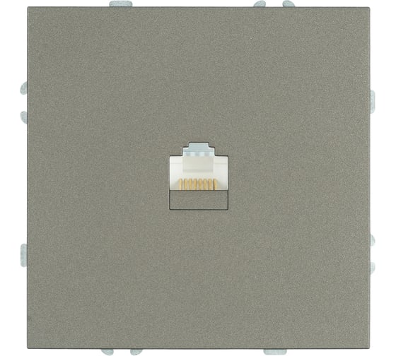 Розетка STEKKER компьютерная 1-местная RJ-45, механизм, серия Эмили, RST00-5117-09, антрацит, soft touch, 49925