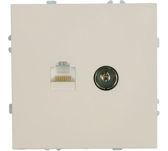 Розетка STEKKER TV + компьютерная RJ-45, механизм, серия Эмили, RST00-5106-08, кашемир, soft touch 49898 1