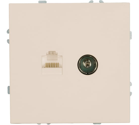 Розетка STEKKER TV + компьютерная RJ-45, механизм, серия Эмили, RST00-5106-08, кашемир, soft touch 49898