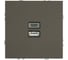 Розетка 2-местная STEKKER Эмили USB + Type C, механизм, 250В, 20W, RST10-5115-09, антрацит, soft touch 49931 1