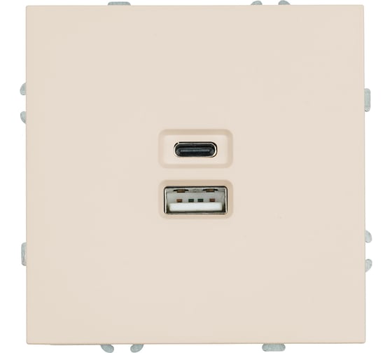 Розетка STEKKER 2-местная USB + Type C, механизм, 250В, 20W, серия Эмили, RST10-5115-08, кашемир, soft touch 49905 1