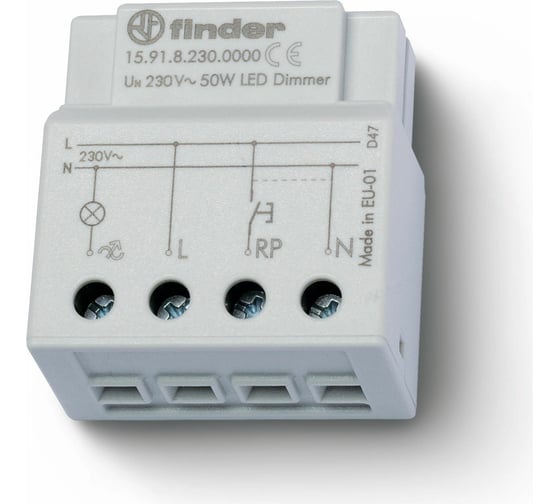 Электронный диммер для светодиодных ламп Finder 50вт плавное диммирование; питание 159182300000 1