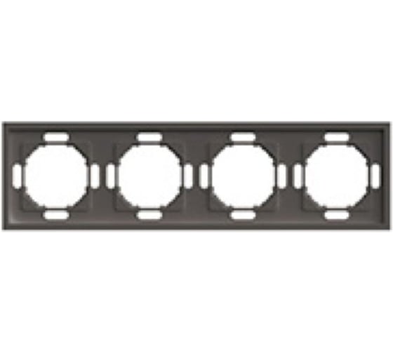 Рамка 4-местная STEKKER Эмили, PFR00-5004-09, антрацит, soft touch 49939 1