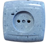 Розетка встраиваемая Ливны-Электро одинарная РС 10-008, керамика, квадратная, мраморная, 2 штуки РСф 823