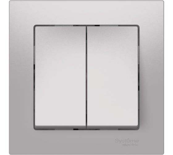 2-клавишный выключатель Systeme Electric ATLASDESIGN сх.5, 10АХ, в сборе, быстрозажимные клеммы, алюминий ATN000352S 10 шт 13606482108667 1