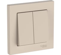 2-клавишный выключатель Systeme Electric ATLASDESIGN сх.5, 10АХ, в сборе, быстрозажимные клеммы, песочный ATN001252S 5 шт 4690201023067