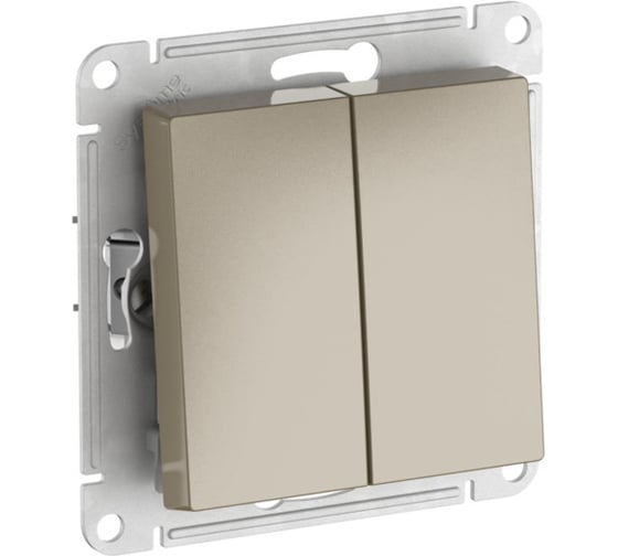 2-клавишный выключатель Systeme Electric ATLASDESIGN сх.5, 10АХ, быстрозажимные клеммы, шампань ATN000551S 10 шт 13606482108582 1