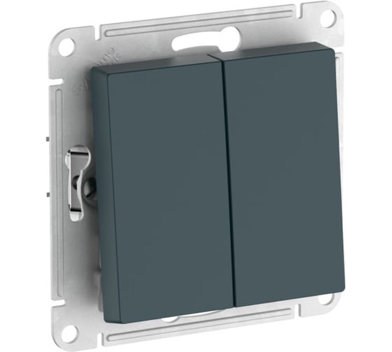 2-клавишный выключатель Systeme Electric ATLASDESIGN сх.5, 10АХ, быстрозажимные клеммы, изумруд ATN000851S 5 шт 13606482108612 1
