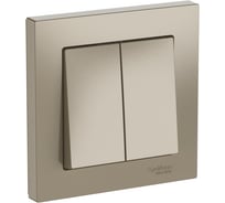 2-клавишный выключатель Systeme Electric ATLASDESIGN сх.5, 10АХ, в сборе, быстрозажимные клеммы, шампань ATN000552S 10 шт 13606482108681