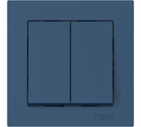 2-клавишный выключатель Systeme Electric ATLASDESIGN сх.5, 10АХ, в сборе, быстрозажимные клеммы, аквамарин ATN001152S 5 шт 4690201023043