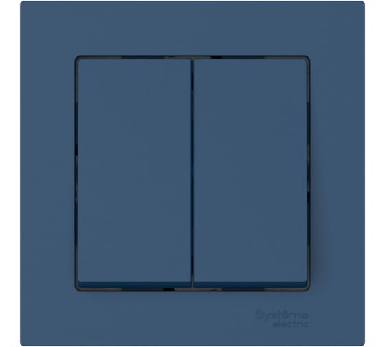 2-клавишный выключатель Systeme Electric ATLASDESIGN сх.5, 10АХ, в сборе, быстрозажимные клеммы, аквамарин ATN001152S 5 шт 4690201023043 1