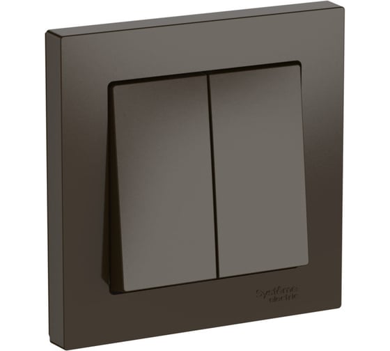 2-клавишный выключатель Systeme Electric ATLASDESIGN сх.5, 10АХ, в сборе, быстрозажимные клеммы, мокко ATN000652S 10 шт 13606482108698 1